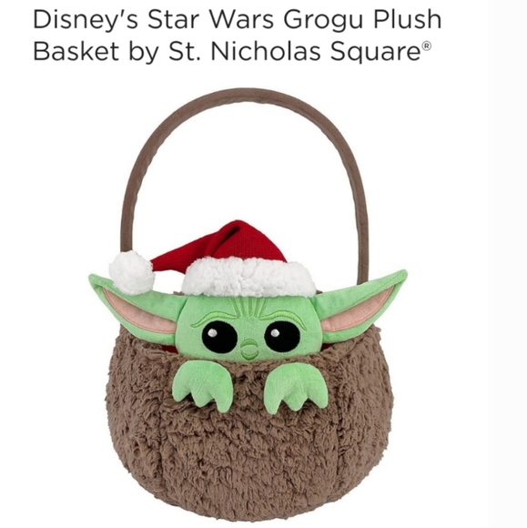 ๐50% OFF - NWTโผ๏ธDisney Star Wars Grogu Plush Basket by St Nicholas Square - Picture 1 of 8